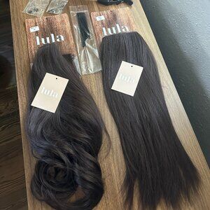 Lula Halo Set 16in DARKER BROWN Adjustable Wire Hidden Clip Hair Extensions